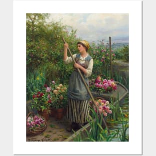 Gathering Flowers Along The River by Daniel Ridgway Knight Posters and Art